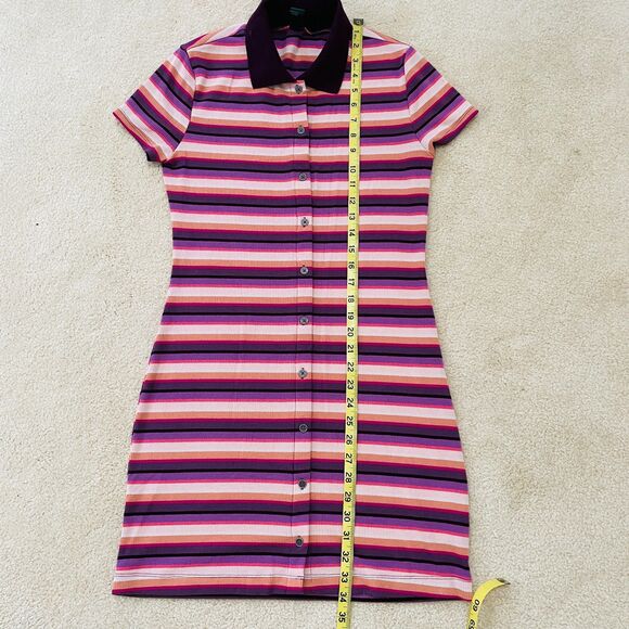 Wild Fable Women's Size M Striped Button Up Bodycon Sweater Dress Retro - Picture 7 of 9